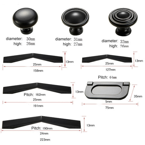 1052-64 Simple Cabinet Door Handle Drawer Wardrobe Zinc Alloy Handle, 1052-64