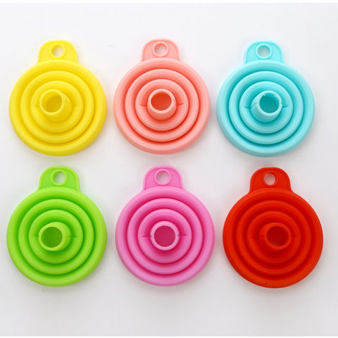 Mini Silicone Foldable Telescopic Funnel Random Color Delivery, Random Color Delivery