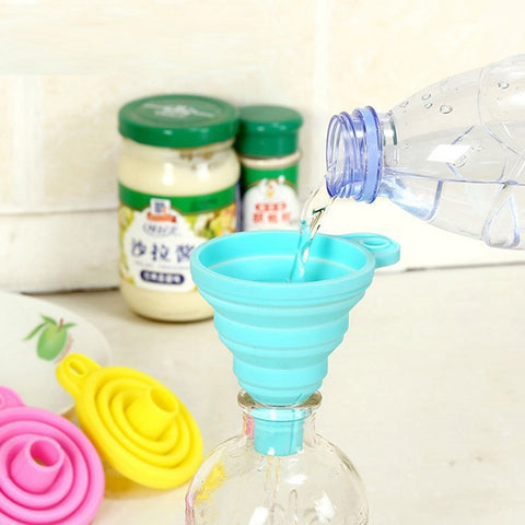 Mini Silicone Foldable Telescopic Funnel Random Color Delivery, Random Color Delivery