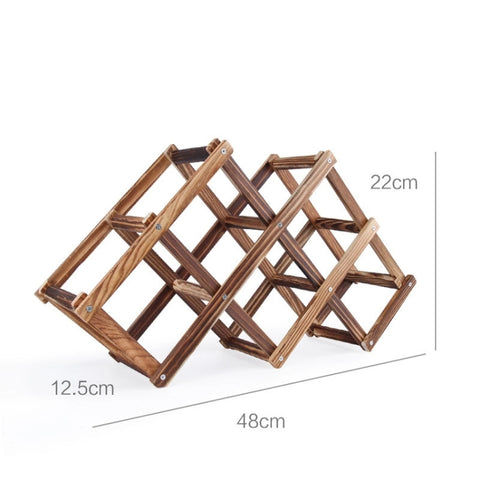 6 Bottles Racks Foldable Wine Stand Wooden Wine Holder Kitchen Bar Display Shelf, 6 Bottles