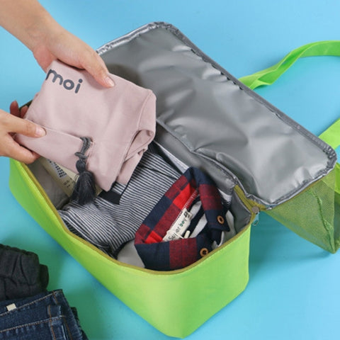 Portable Double Layer Mesh Sport Duffel Beach Picnic Shoulder Storage Bag Handbag, Double Layer Handbag(Green), Double Layer Handbag(Blue)