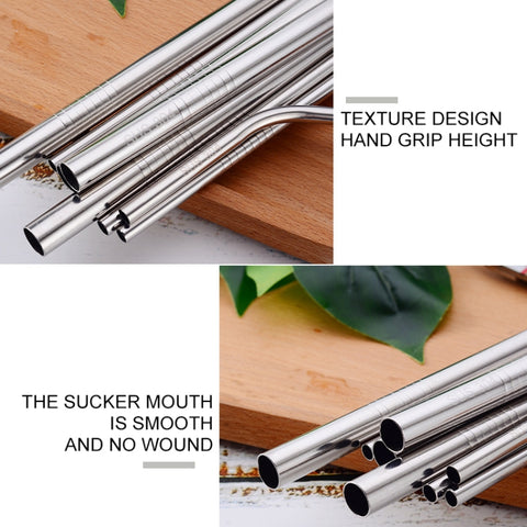 4pcs Reusable Stainless Steel Drinking Straw + Cleaner Brush Set Kit,  266*6mm, 266*6mm (Combination)