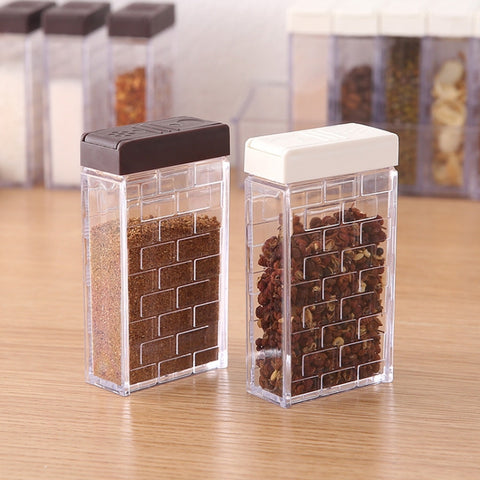 6pcs / Set Kitchen Two-way Open Seasoning Jar Condiment Bottle