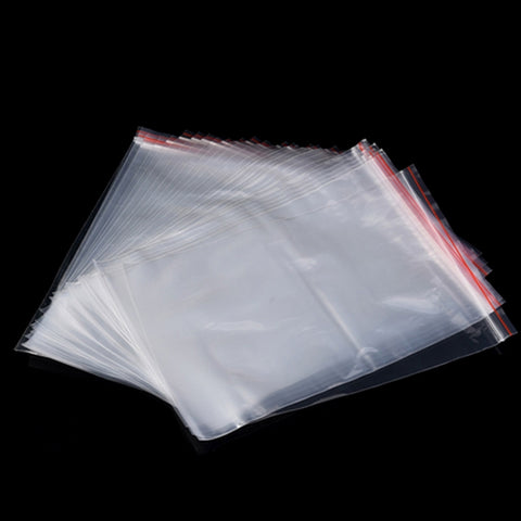 100pcs/pack PE Self Sealing Clear Zip Lock Packaging Bag, 12cm x 18cm, Custom Printing and Size are welcome, 12*18cm