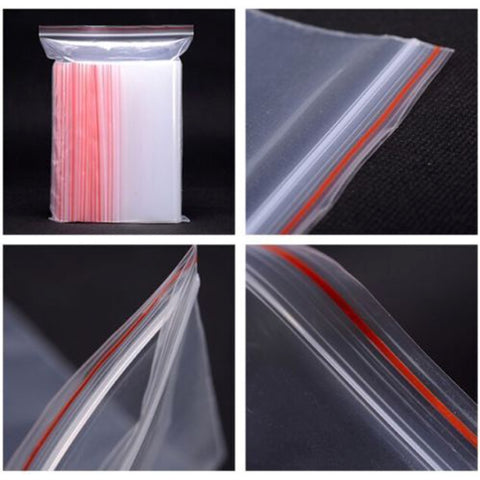 100pcs/pack PE Self Sealing Clear Zip Lock Packaging Bag, 12cm x 18cm, Custom Printing and Size are welcome, 12*18cm