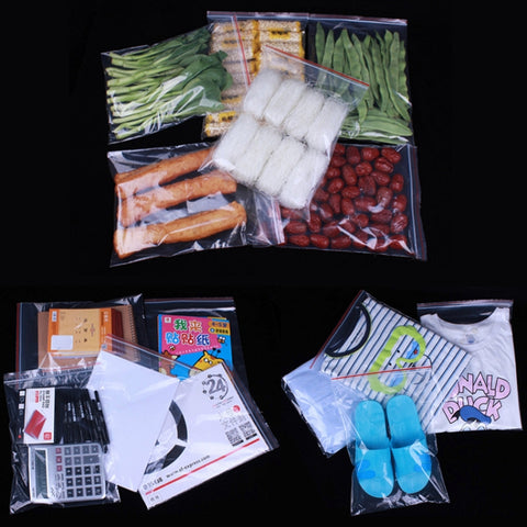 100pcs/pack PE Self Sealing Clear Zip Lock Packaging Bag, 12cm x 18cm, Custom Printing and Size are welcome, 12*18cm