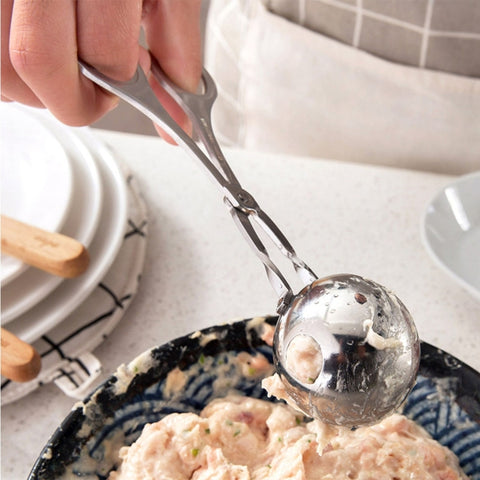 Stainless Steel Meatball Maker Stuffed Meatball Clip DIY Fish Meat Rice Ball Maker, Stainless Steel