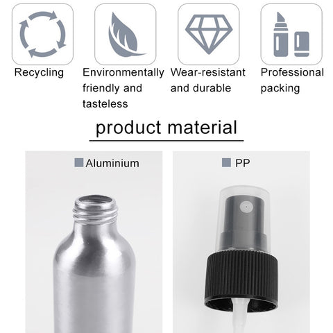 Refillable Glass Fine Mist Atomizers Aluminum Bottle, 100ml, 100ml