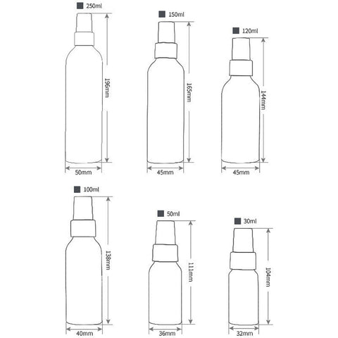 Refillable Glass Fine Mist Atomizers Aluminum Bottle, 100ml, 100ml