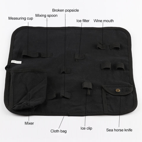 12 in 1 Stainless Steel Wine Cocktail Shaker Tools Set with Cloth Bag, Capacity: 550ml, 550ml