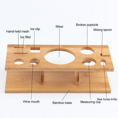 11 in 1 Stainless Steel Cocktail Shaker Tools Set with Wooden Mount, Capacity: 550ml, 550ml