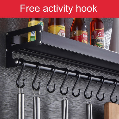 50cm 8 Hooks Kitchen Multi-function Wall Hanging Holder Seasoning Storage Rack, 50cm 8 Hooks (Silver)