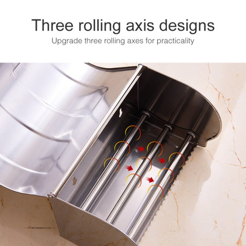 K8 304 Stainless Steel Bathroom Wall-mounted Waterproof Bright Light Paper Towel Roll Holder, K8