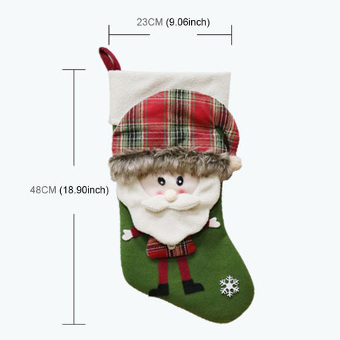 Christmas Ornament Decoration Christmas Stocking Gift Bag Pendant, Elk, Snowman, Santa Claus