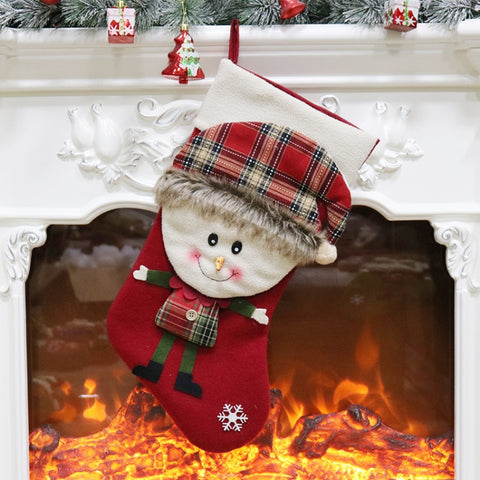 Christmas Ornament Decoration Christmas Stocking Gift Bag Pendant, Elk, Snowman, Santa Claus