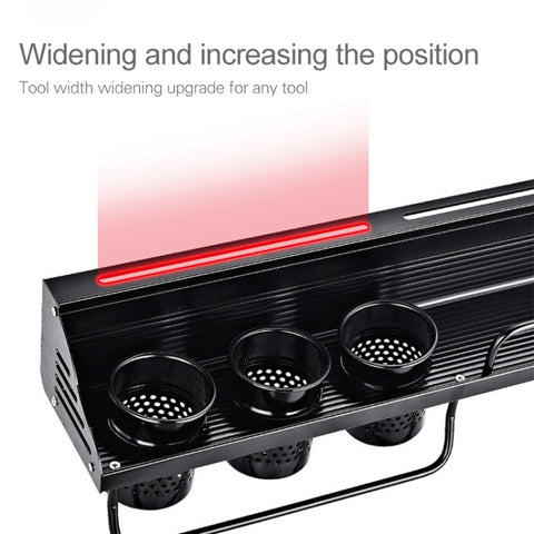 A Version 50cm 2 Cup 8 Hooks Kitchen Multi-function Wall-mounted Condiment Storage Rack, A Version 50cm 2 Cup