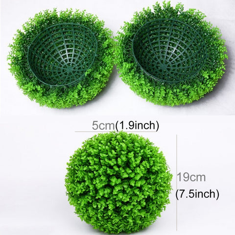 Artificial Green Eucalyptus Plant Ball Tree Wedding Event Home Outdoor Decoration Hanging Ornament, Diameter: 7.5 inch, 7.5 inch