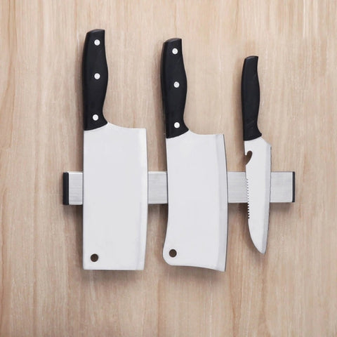 Kitchen Free Punching Wall-mounted 304 Stainless Steel Magnetic Knife Holder, Size:31x4x1.5cm, Size:31x4x1.5cm