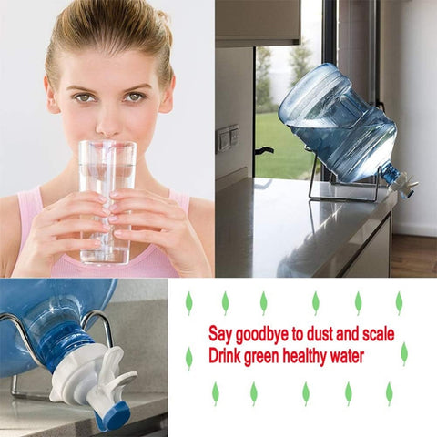 PP Water Bottle Faucet Dispenser Valve for 55mm Crown Top Bottle with Dustproof Cover, Faucet Dispenser Valve