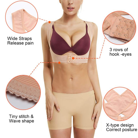 Women Ultrathin Kyphosis Correction Shoulder Support Tight-fitting Orthopedic Belt, Size:S, S