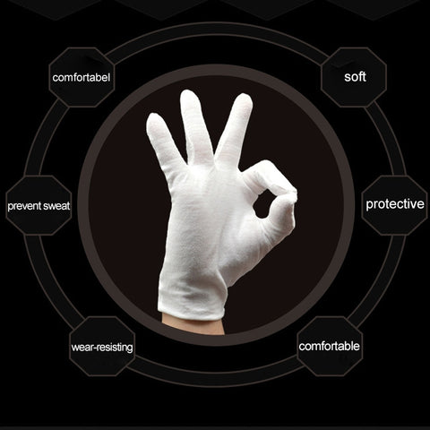 12 Pairs Pure Cotton Working Gloves, Thin Section, Thin Section