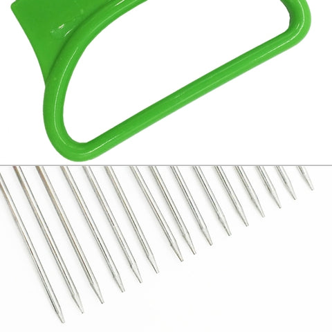 Stainless Steel Vegetable Onion Cutter Holder Meat Needle Kitchen Tools, Orange, Green, Blue, White