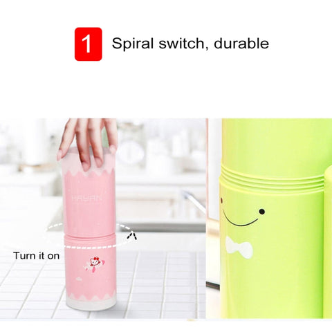 Creative 5 in 1 Portable Gargle Cup Shampoo Sub-Bottle Comb Make-up Mirror Travel Wash Kits, Standard Sets, 5 in 1