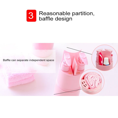Creative 5 in 1 Portable Gargle Cup Shampoo Sub-Bottle Comb Make-up Mirror Travel Wash Kits, Standard Sets, 5 in 1