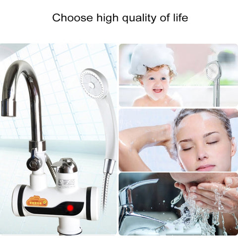 3s Fast Heat Electrothermal Rotatable Faucet Water Tap with Indicator Light, 220V, Size: S, Indicator Light / Size: S