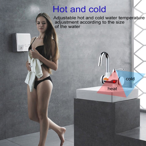 3s Fast Heat Electrothermal Rotatable Faucet Water Tap with Indicator Light, 220V, Size: S, Indicator Light / Size: S