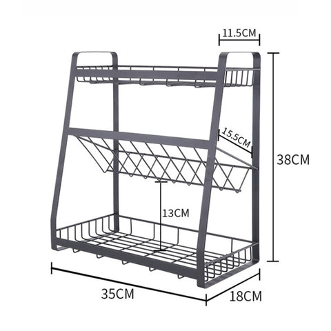 Creative Kitchen Three-layer Storage Shelf Spice Rack, 2