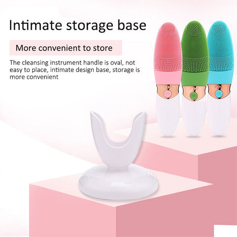 CNaier AE-618 Battery-powered Silicone Acoustic Wave Face Skin Care Electric Facial Cleanser, AE-618(Orange), AE-618(Pink), AE-618(Green), AE-618(Blue)