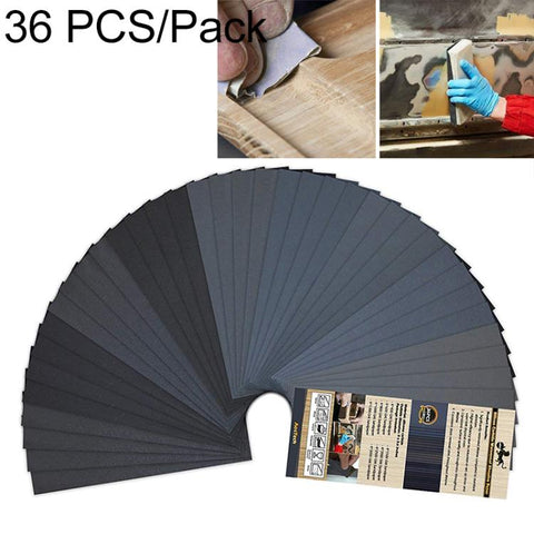 36 PCS LANHU Grit 400-3000 Wet And Dry Polishing Grinding Sandpaper，Size: 22.9 x 9.1cm, 36 PCS
