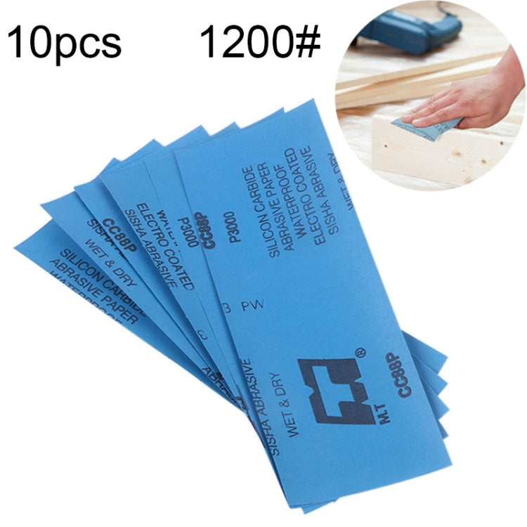 10pcs Grit 1200 Wet And Dry Polishing Grinding Sandpaper，Size: 23 x 9cm, Grit 1200