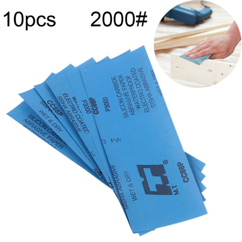 10pcs Grit 2000 Wet And Dry Polishing Grinding Sandpaper，Size: 23 x 9cm, Grit 2000