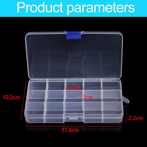 Removable Grid Plastic 15 Slots Box Organizer for Jewelry Earring Fishing Hook Small Accessories, 15 Slots (Pink+Blue), 15 Slots (Purple+Blue), 15 Slots (Baby Blue+Blue), 15 Slots (White+Blue), 15 Slots (White+Pink)