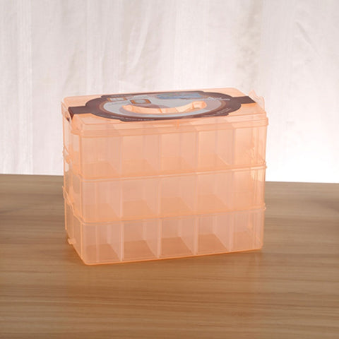 Large Storage Box Three Layer Large 36 Slots Plastic Craft Accessories Beards Jewelry Storage Box Container Home Organizer