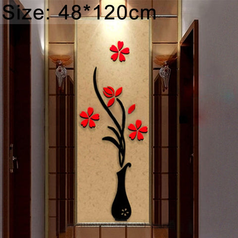Creative Vase 3D Acrylic Stereo Wall Stickers TV Background Wall Corridor Home Decoration, Size: 48x120x4cm, Size: 48*120cm