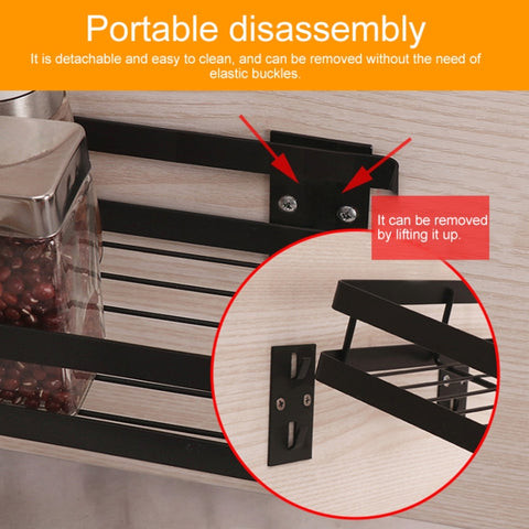 25cm Kitchen Punch-free Wall Mount Seasoning Storage Rack, 25cm