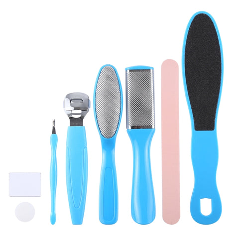 8 in 1 Dead Hard Skin Callus Remover Scraper Pedicure Rasp Tools Portable Cuticle Pusher Nail Foot Care Tool, 8 in 1