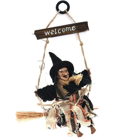 Halloween Retro Witch Ornaments Broom Ghost Hang Up Props Halloween House Decoration Festive Party Supplies Halloween Pendant