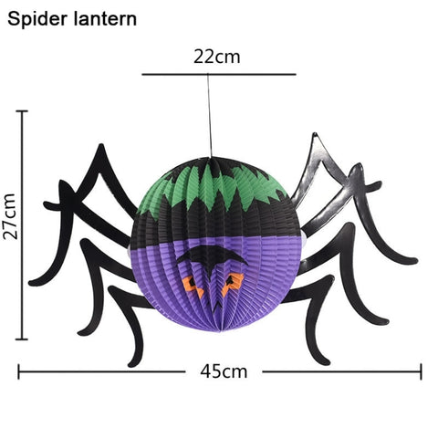 3 PCS / Set Creative Funny Halloween Ghost Bats Spider Pendant Paper Decoration and Props Horror, Ghost + bat + spider