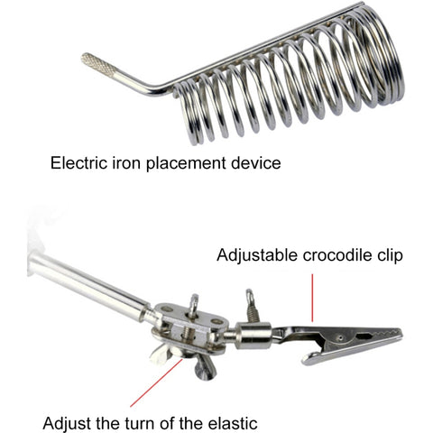 90mm Diameter 5X Multifunction Spring Iron Stand with Magnifying Glass, 5X
