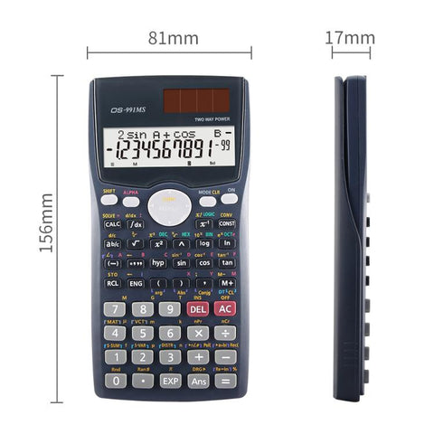 OSALO OS-991MS 10+2 Digits Double Line Display Multi-functional Student Function Scientific Calculator Solar Energy Dual Power Calculator, OS-991MS