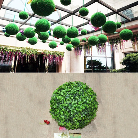 Artificial Aglaia Odorata Plant Ball Topiary Wedding Event Home Outdoor Decoration Hanging Ornament, Diameter: 6.7 inch, 6.7 inch