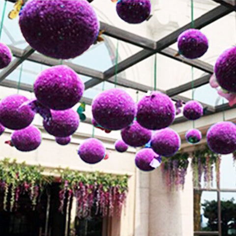 Artificial Purple Eucalyptus Plant Ball Tree Wedding Event Home Outdoor Decoration Hanging Ornament, Diameter: 9.5 inch, 9.5 inch