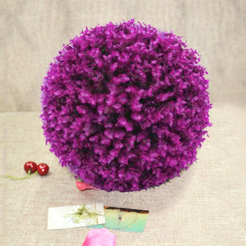 Artificial Purple Eucalyptus Plant Ball Tree Wedding Event Home Outdoor Decoration Hanging Ornament, Diameter: 9.5 inch, 9.5 inch