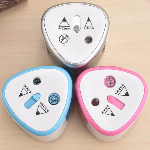 Office School Stationery Battery Operated Dual Slots Electric Colored Pencil Sharpener, Random Color Delivery, Dual Slots Electric Sharpener