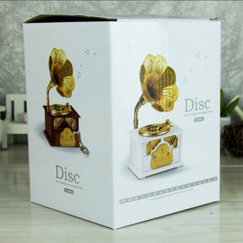 Retro Phonograph Style Jewelry Sky City Music Box Home Decoration, Random Color Delivery, Retro Phonograph