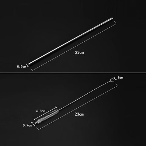 4 PCS Reusable Stainless Steel Drinking Straws + 1 x Cleaner Brush Set Kit, Straight